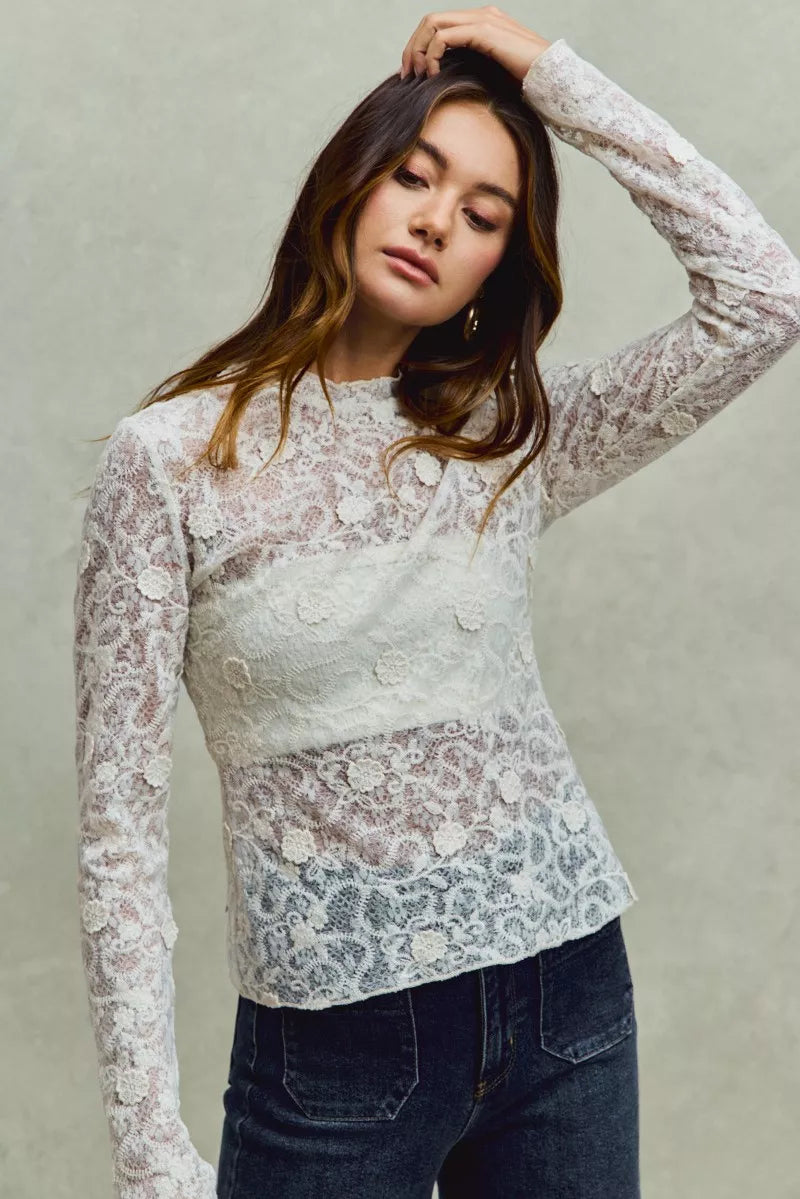 Lace Floral Layering Top