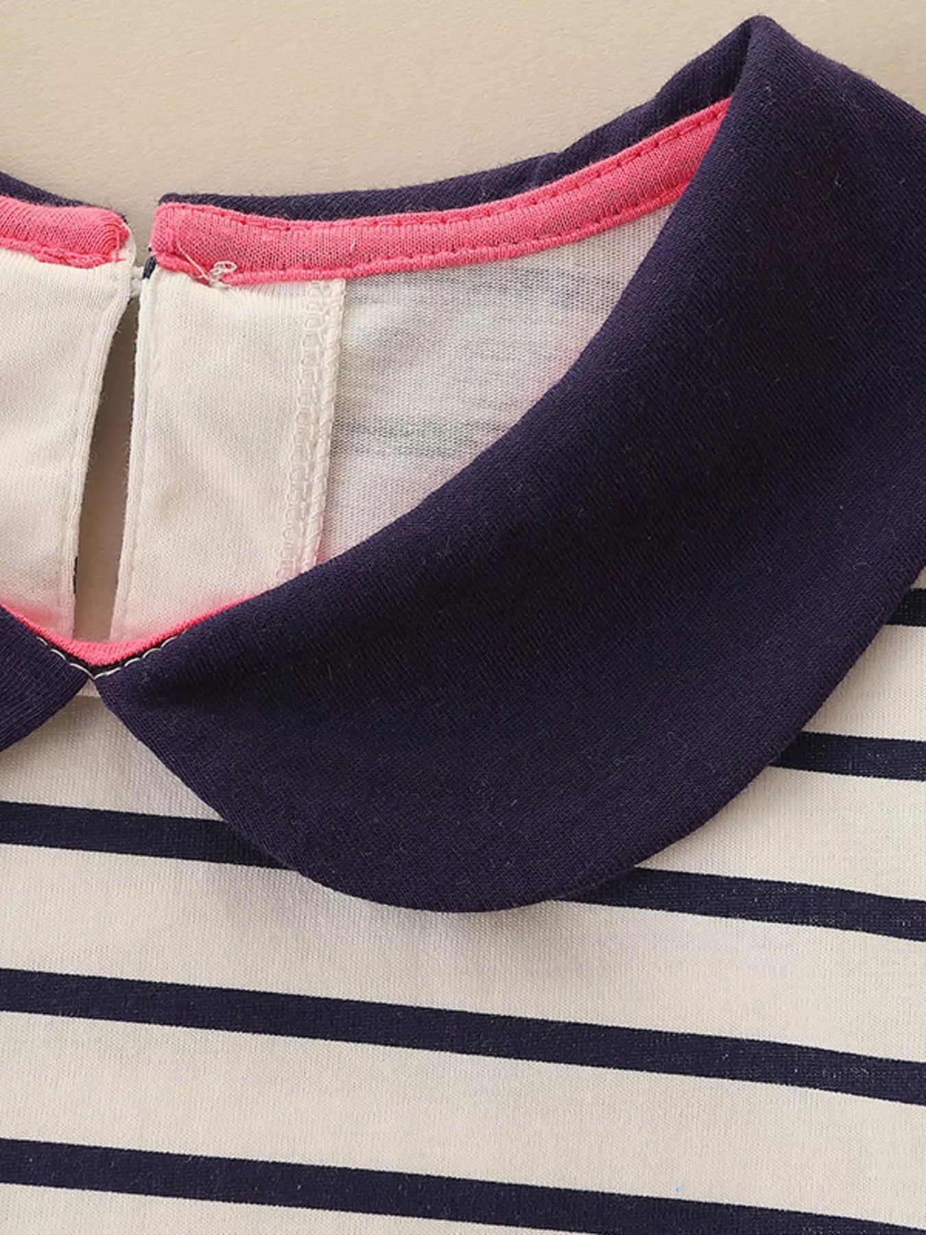 Classic Breton Dress with Embroidered Detail