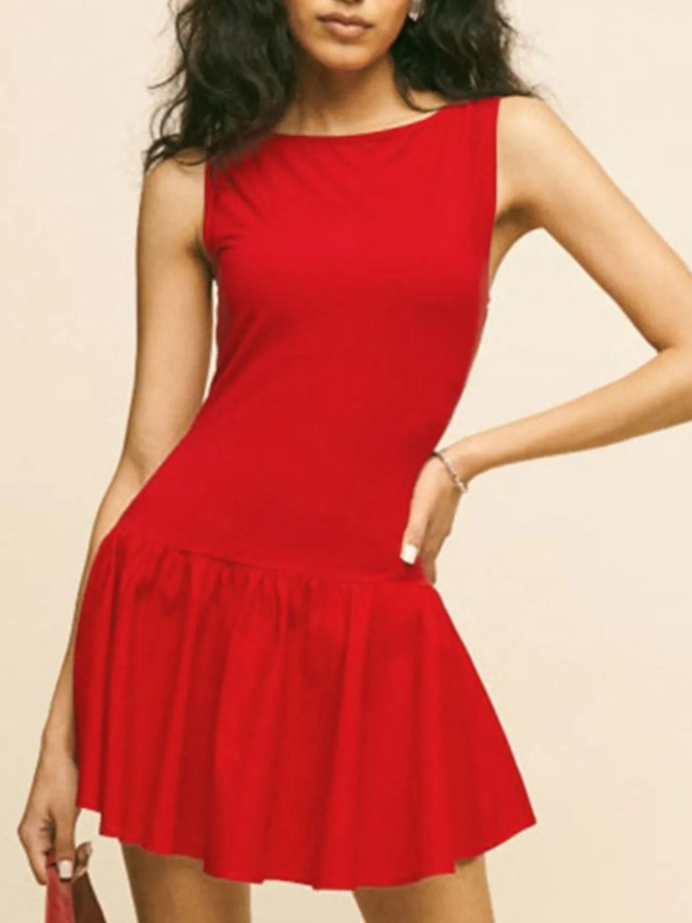 Solid Style Mini Tank Dress