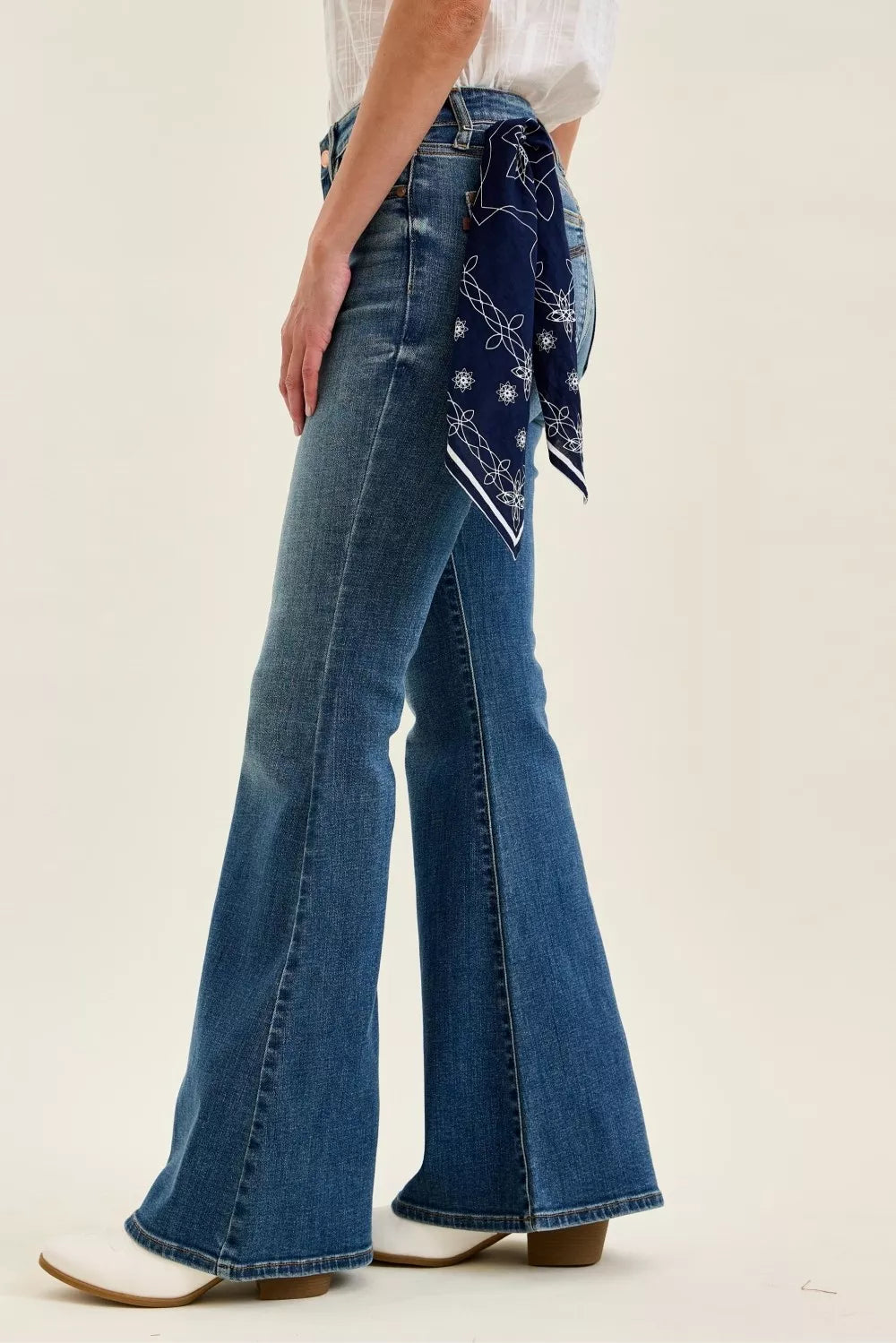 Mid Rise Jaqueline Flare with Bandana Loop