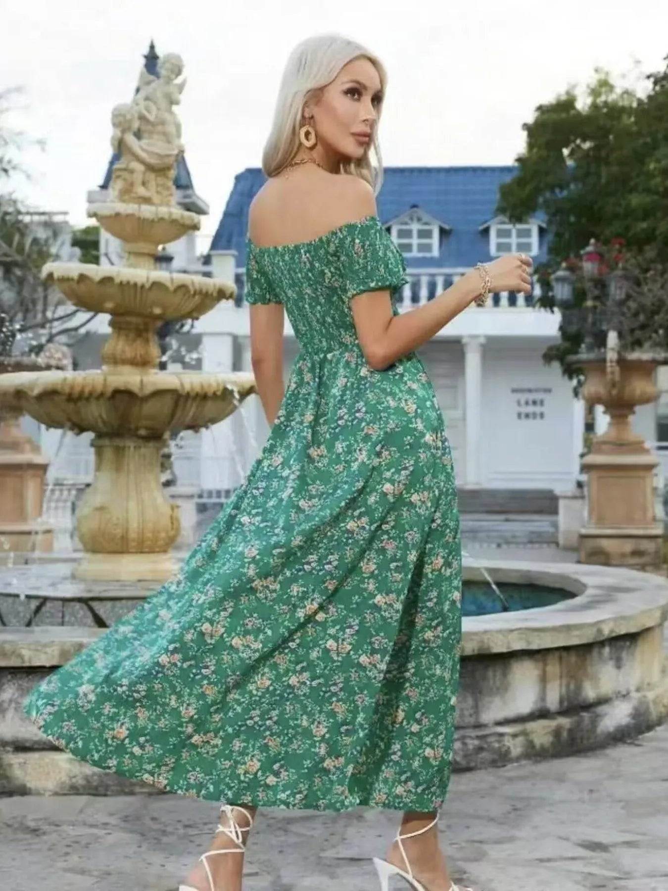 Off-Shoulder Floral Maxi Dress
