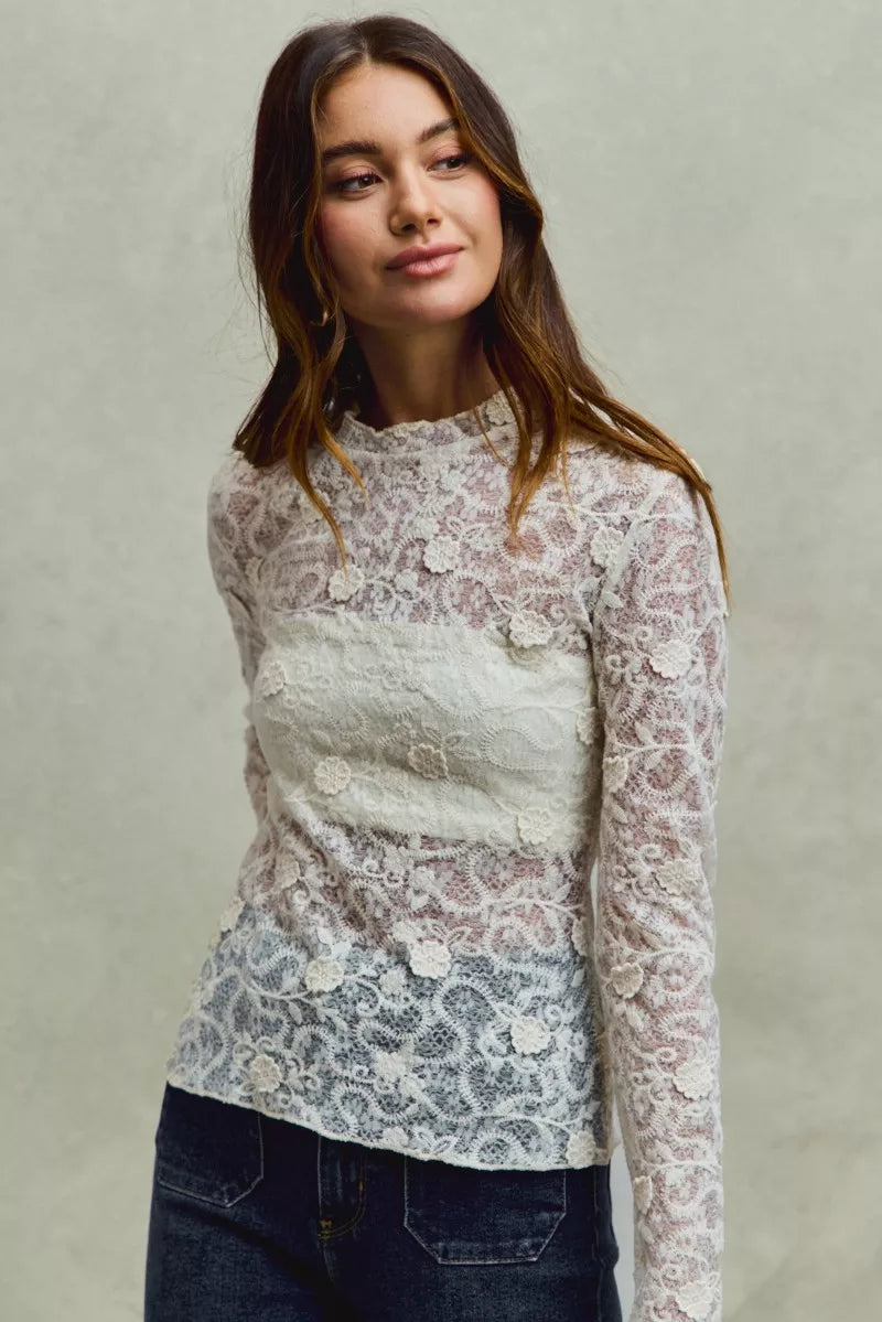 Lace Floral Layering Top