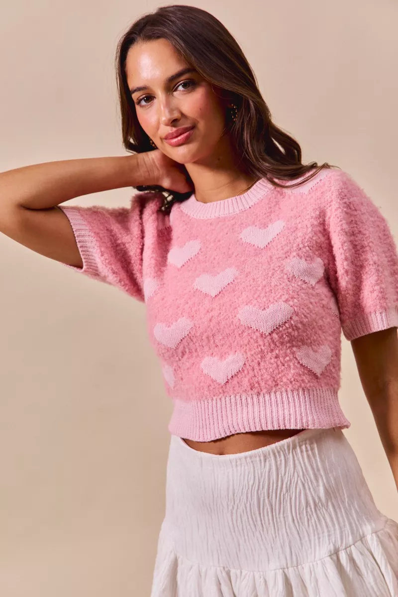 Heart Cropped Sweater - Detail View 4