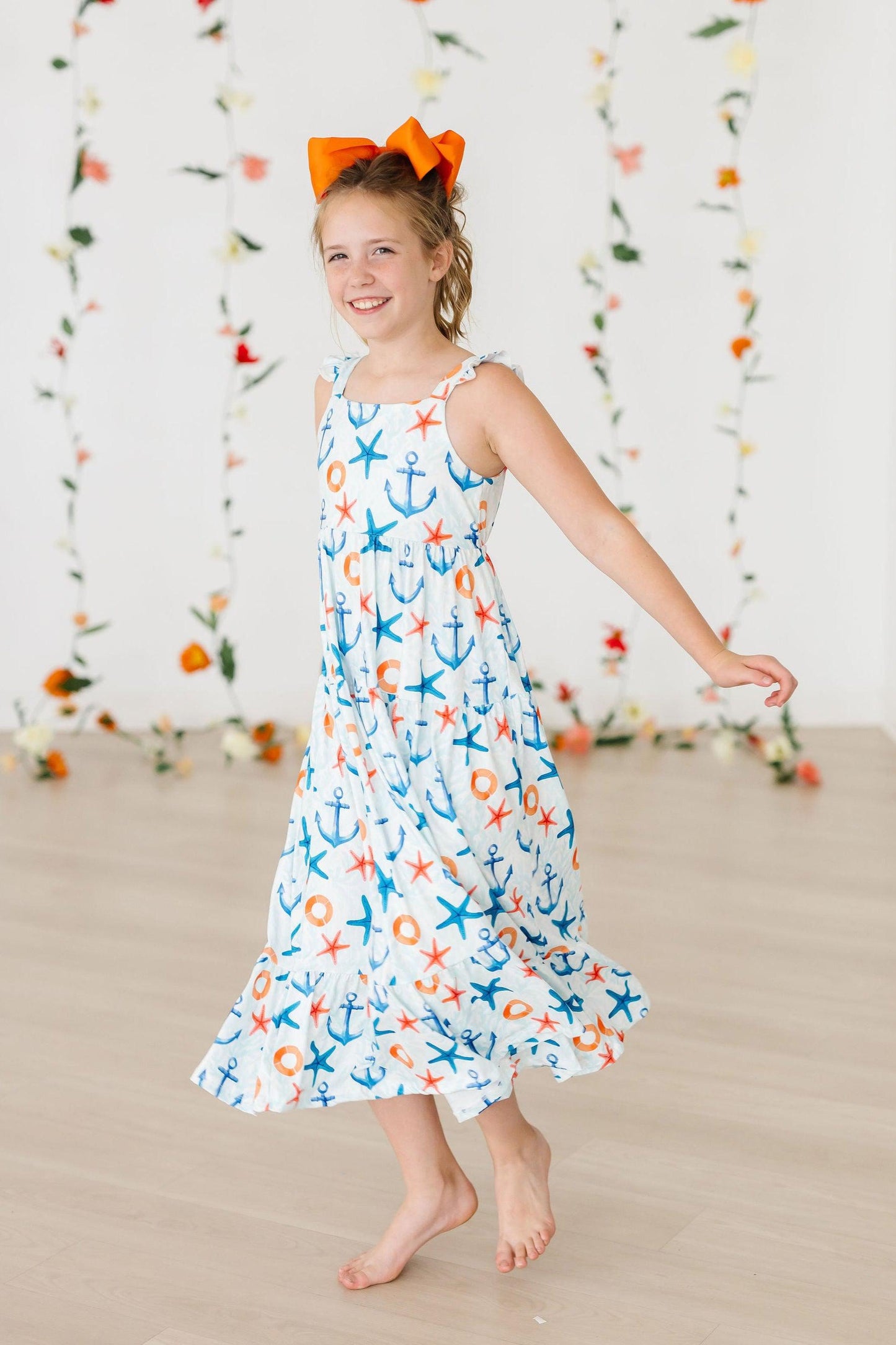 Anchors Away Ruffle Maxi Dress - Side View