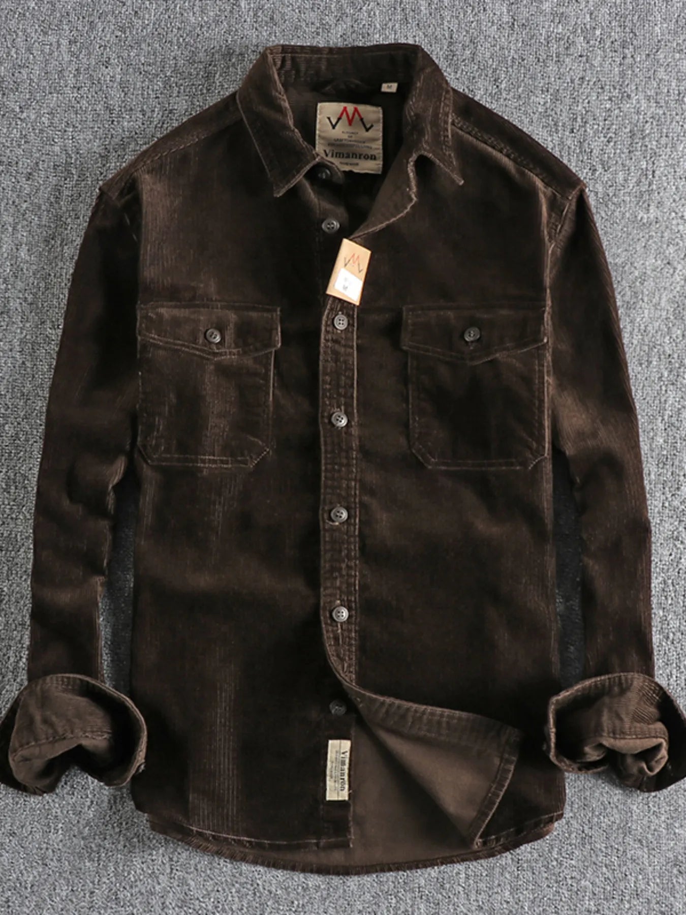Men's Corduroy Long Sleeve Button Up Shirt