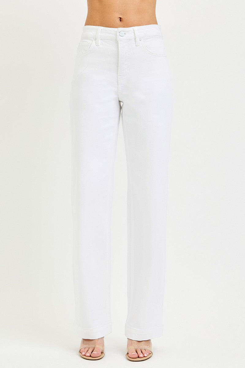 Effortless White Straight Leg Pants
