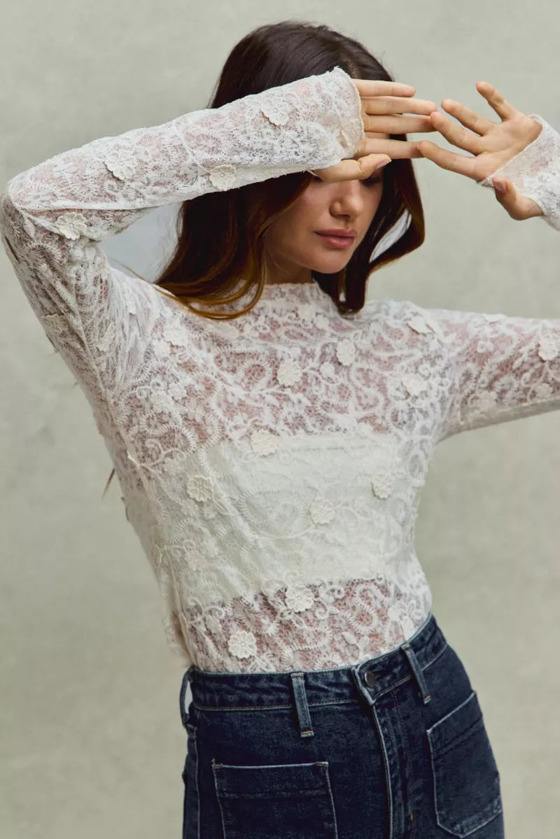 Lace Floral Layering Top