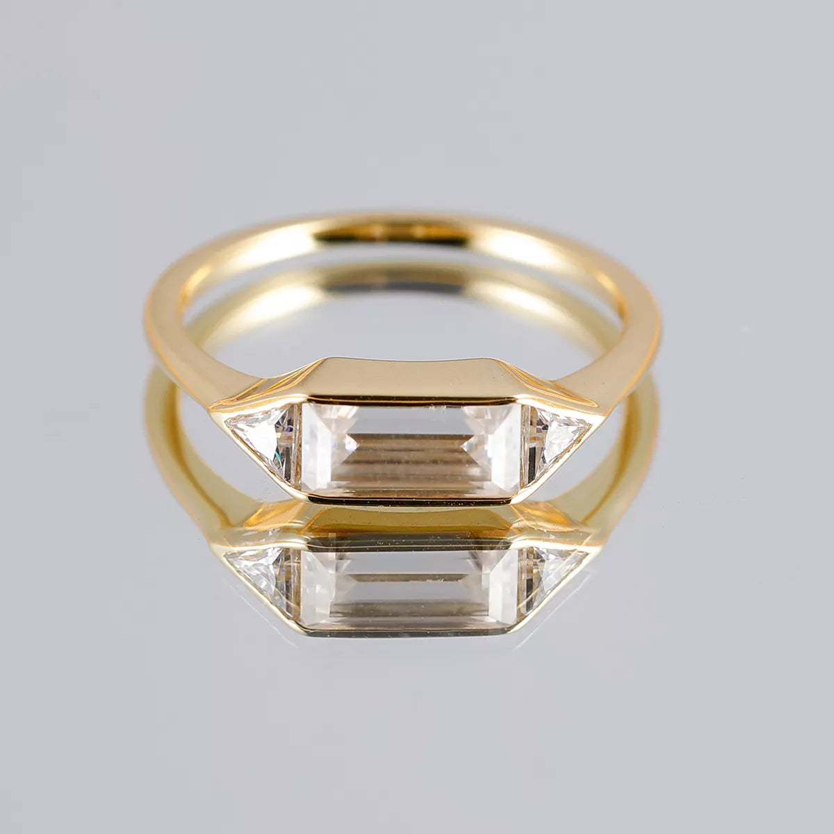 Baguette Trio Moissanite Ring