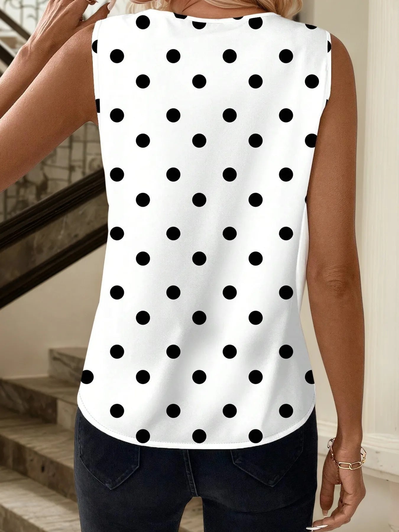 Versatile Printed V-Neck Top