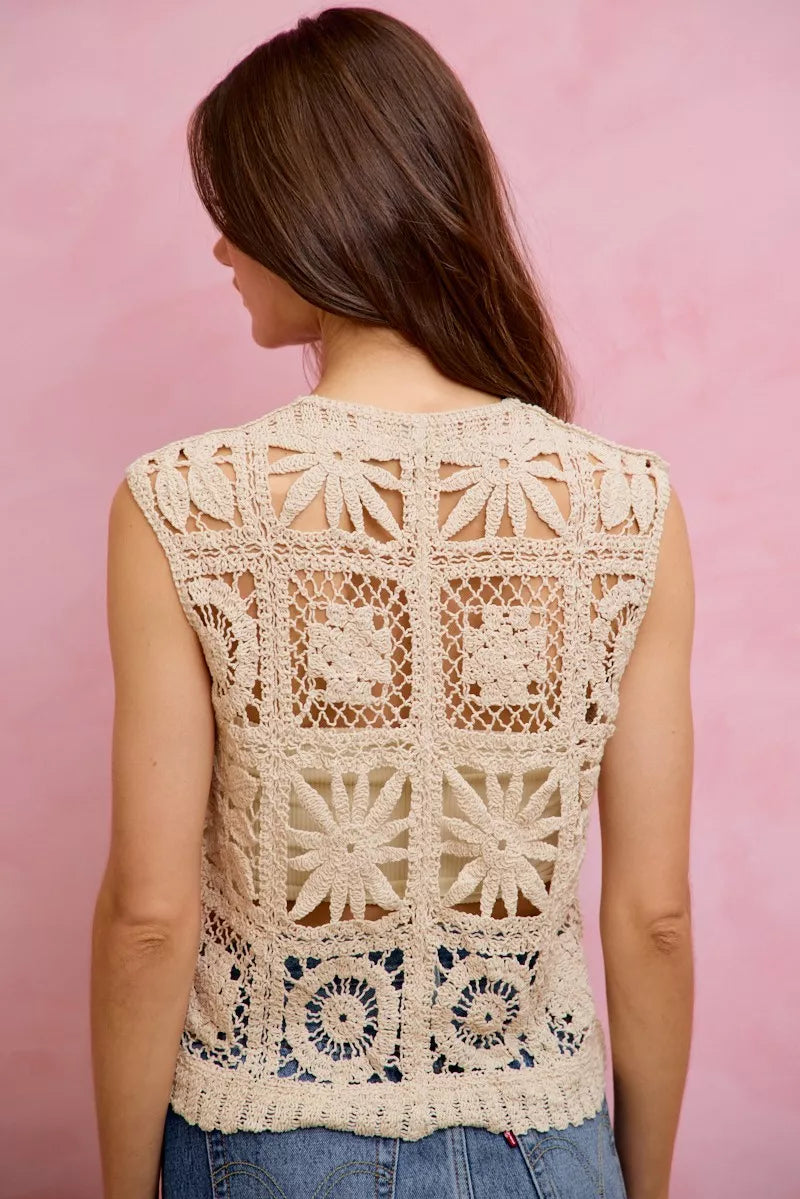 Summer Crochet Sleeveless Vest Top
