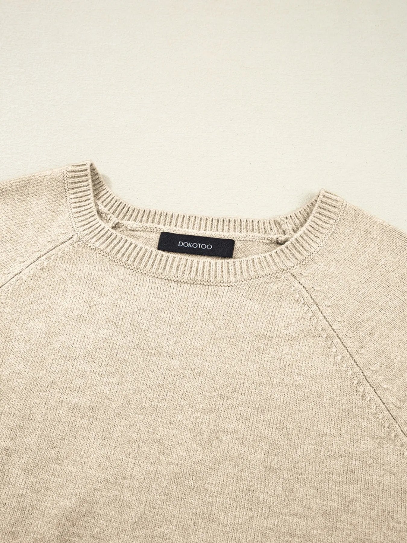 Crew Neck Button Sleeve Sweater