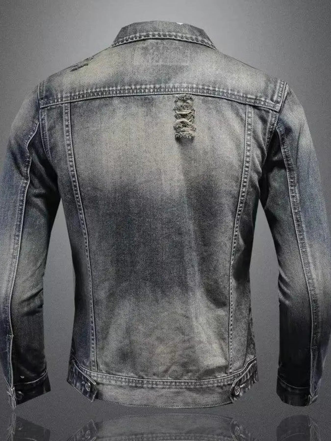Men's Distressed Denim Jacket