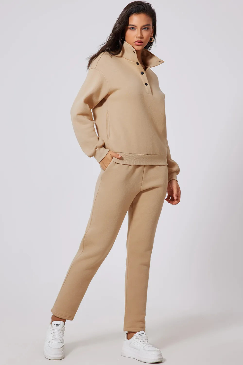 Matching Mock Neck Top and Pants Active Set