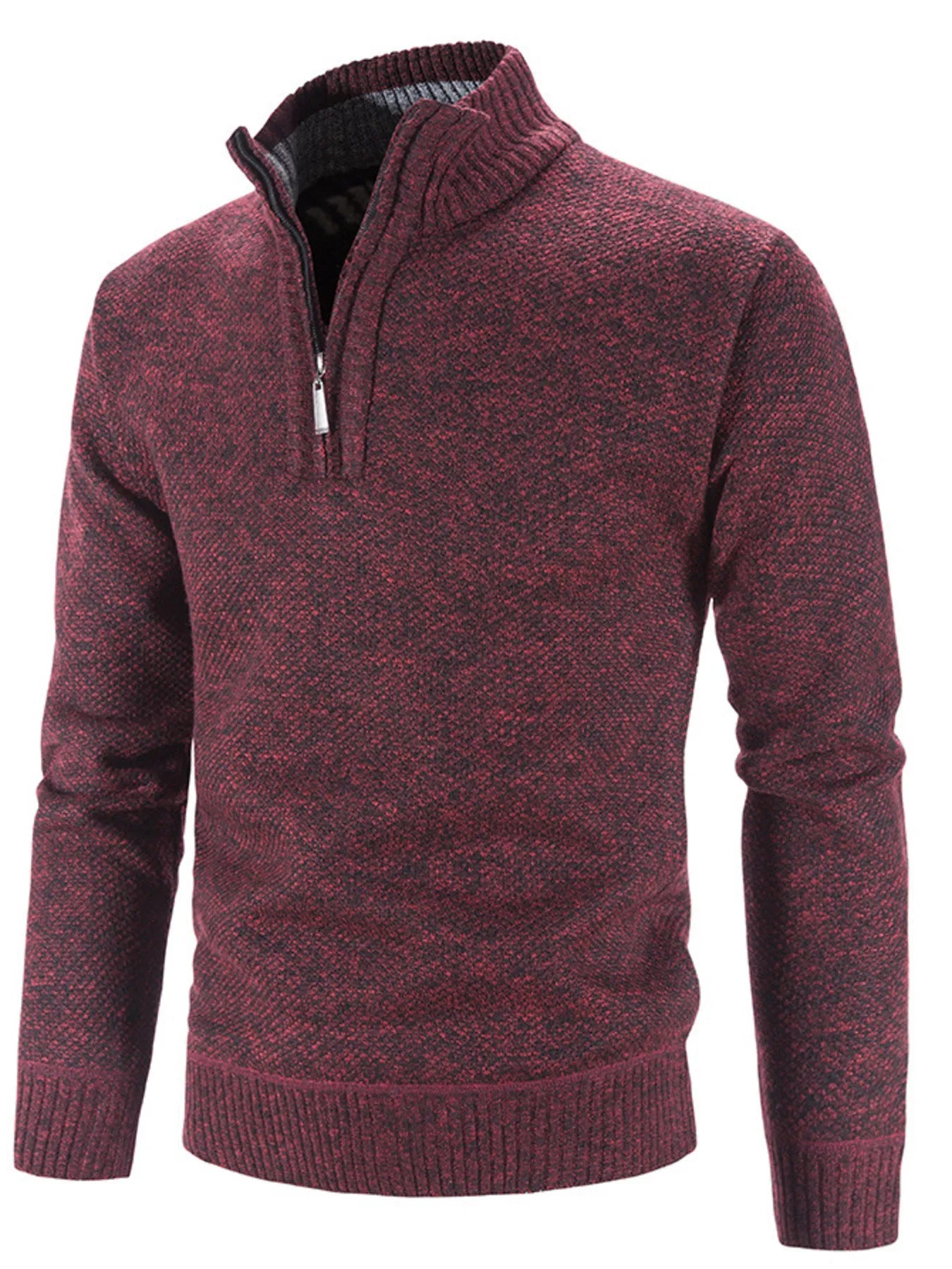 Men's Quarter Zip Long Sleeve Sweater