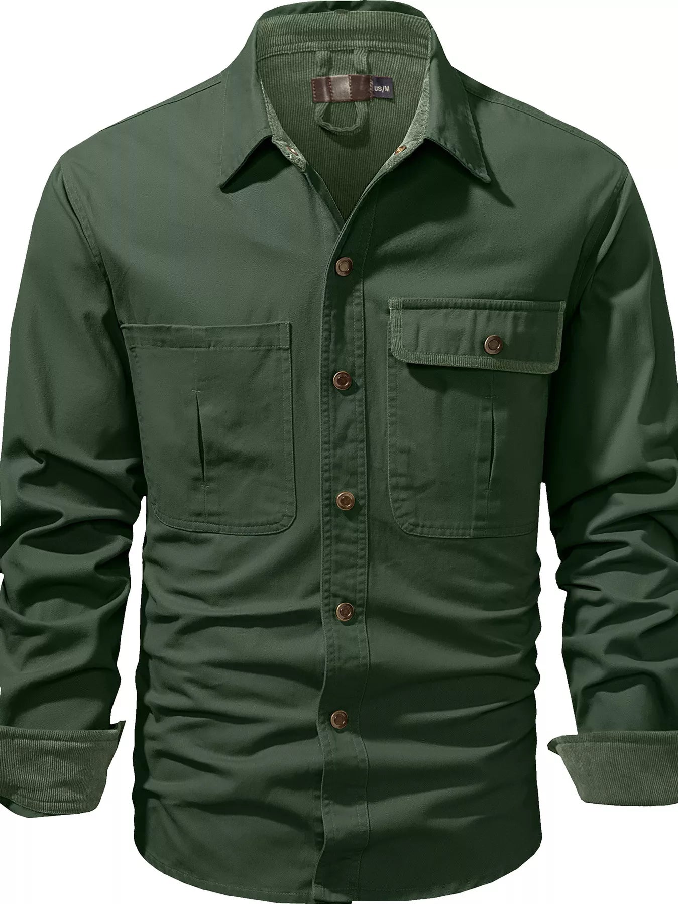 Men's Contrast Trim Button-Down Shirt