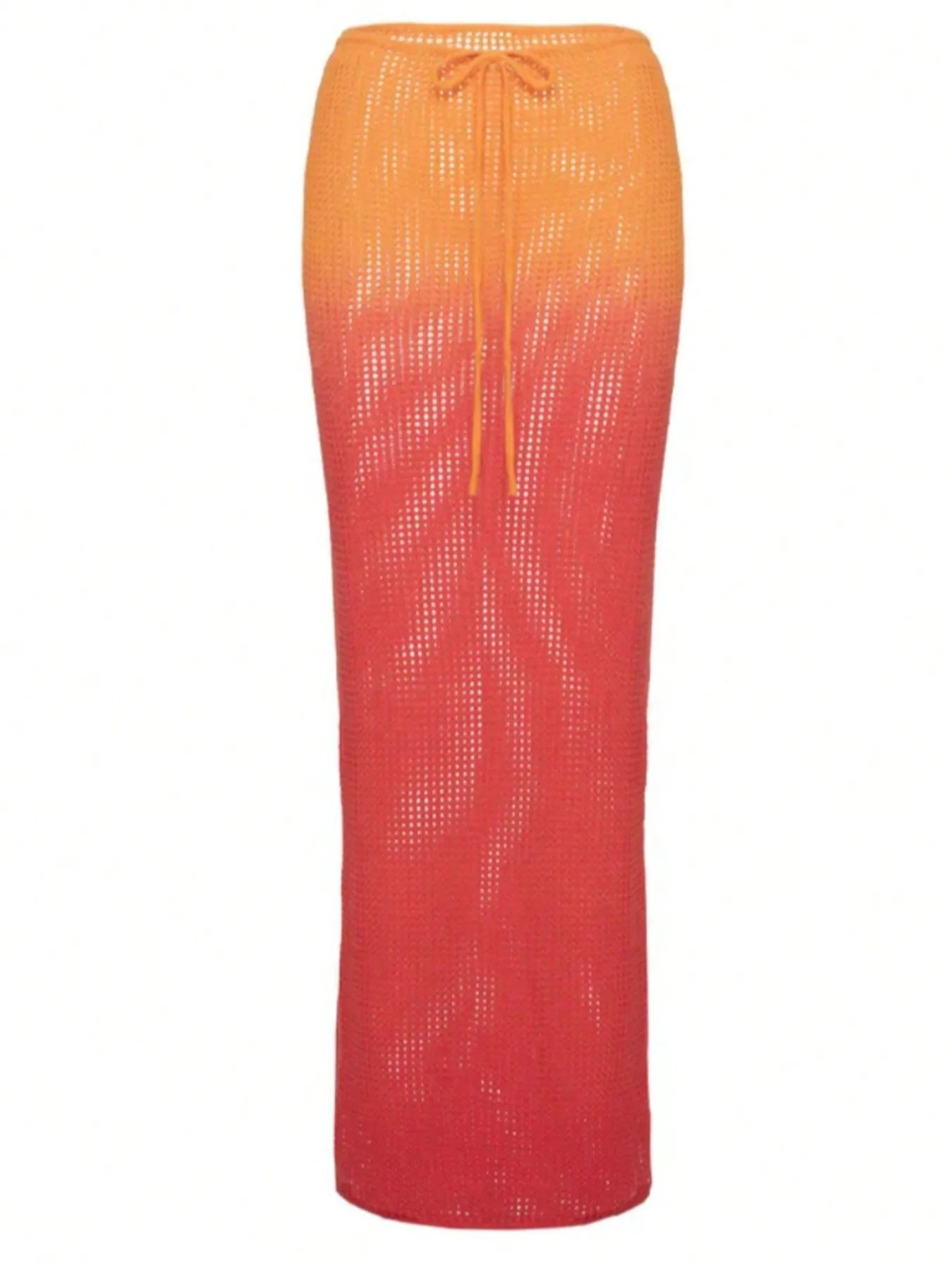 Sunset Gradient Crochet Tank and Skirt Set