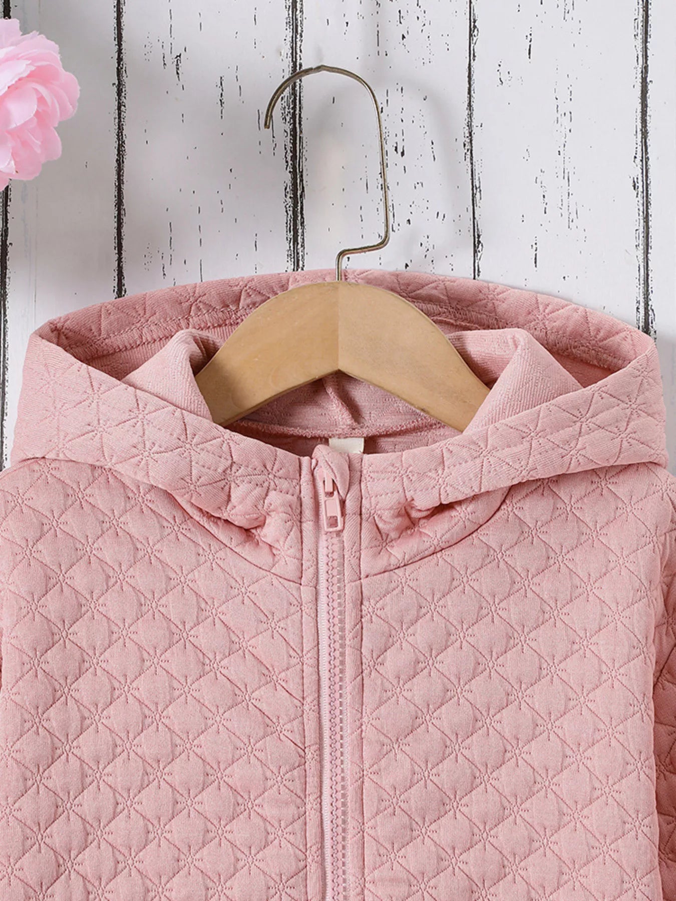Girl's Quilted Zip-Up Hooded Jacket