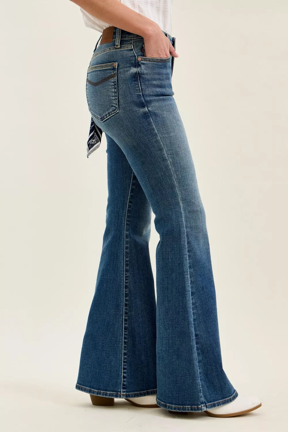 Mid Rise Jaqueline Flare with Bandana Loop