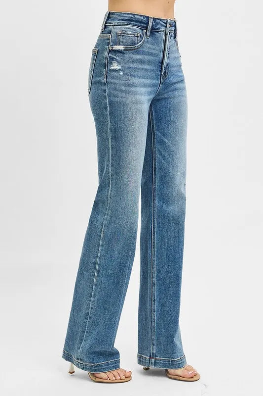 Distressed Bootcut Jeans