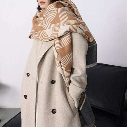 Reversible Link Raw Hem Scarf - Front View