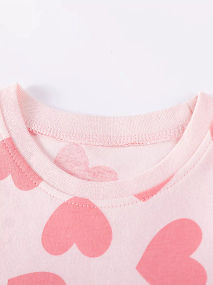 Girl's Heart Print Dress - Side View