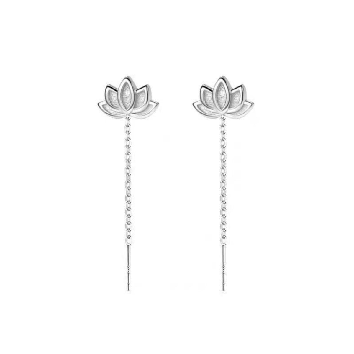 Threaded Lotus Drop Earrings