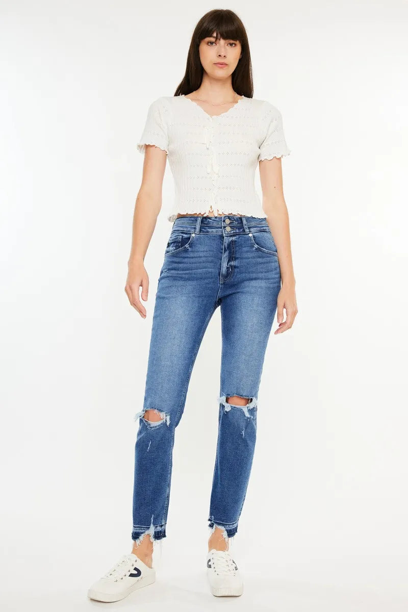 Women's High Rise Distressed Slim Jeans