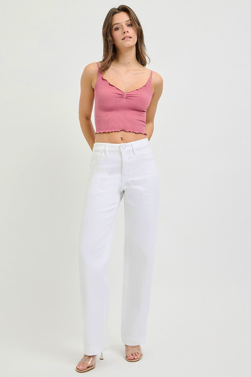 Effortless White Straight Leg Pants