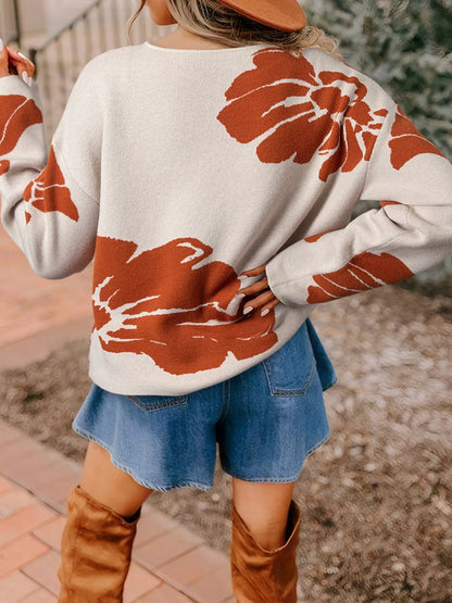 Bold Bloom Sweater - Back View