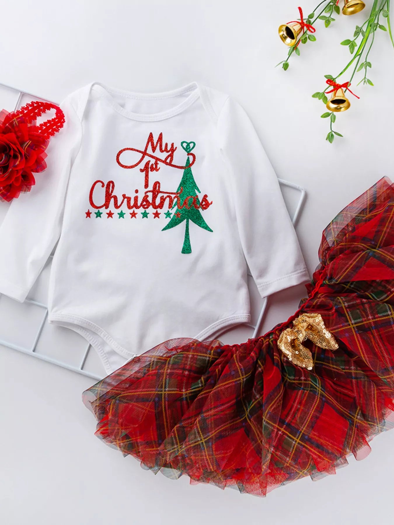 Girl's Santa Baby Outfit with Headband