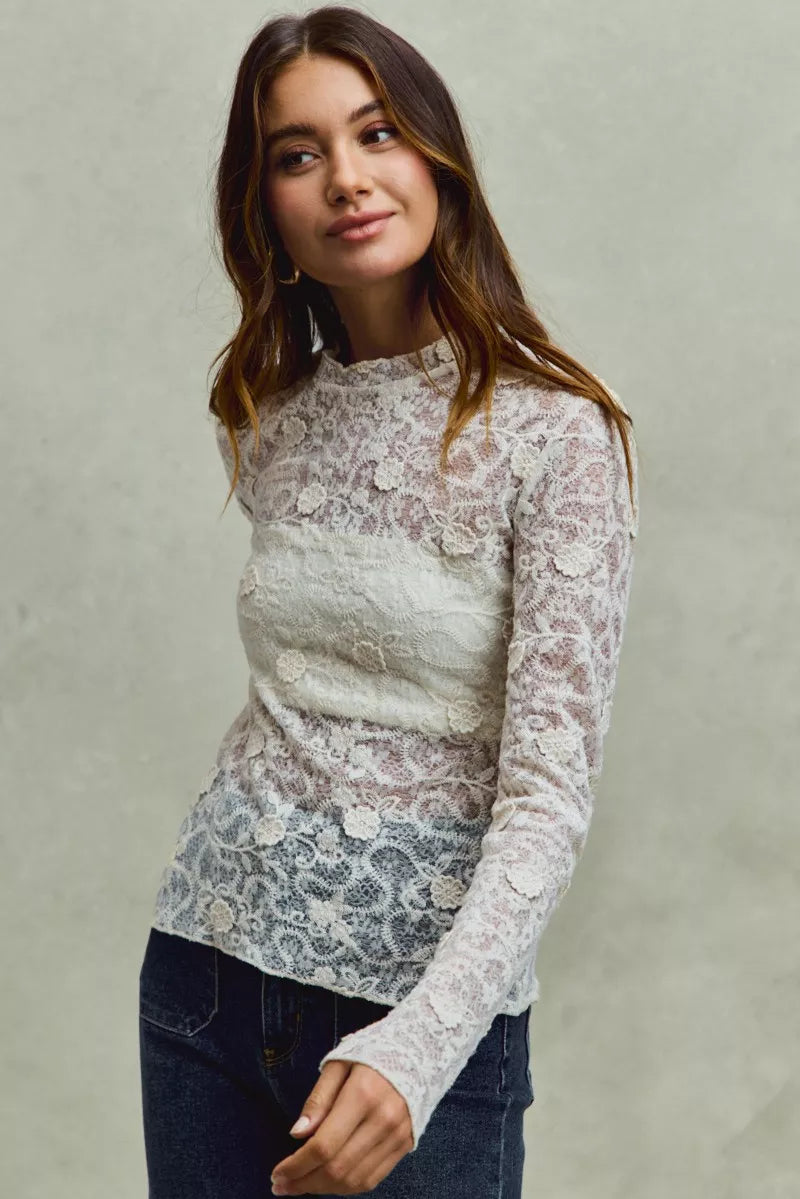 Lace Floral Layering Top
