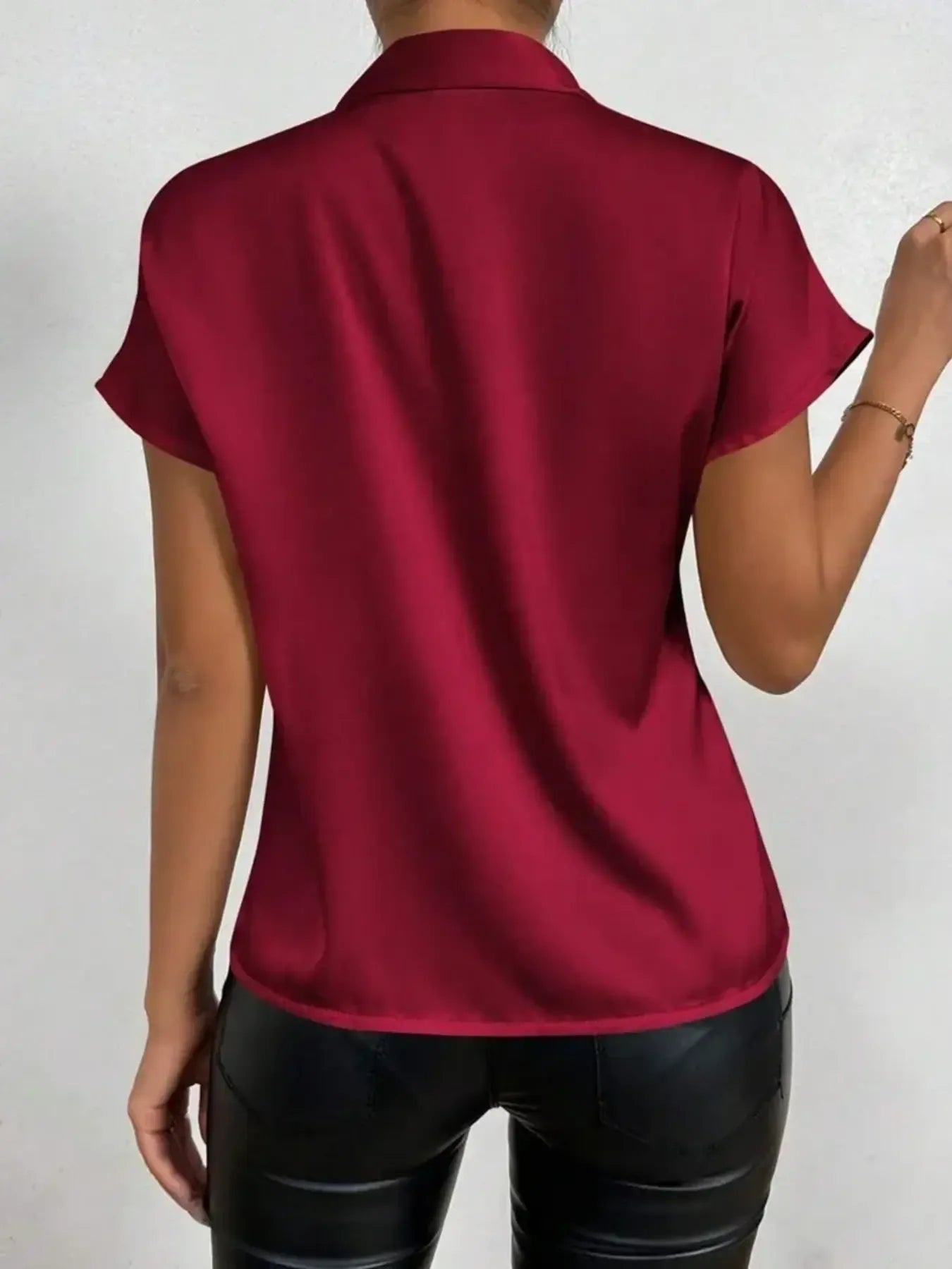 Satin Bow-Tie Blouse