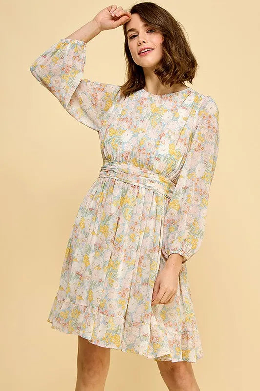Chiffon Floral Print Dress