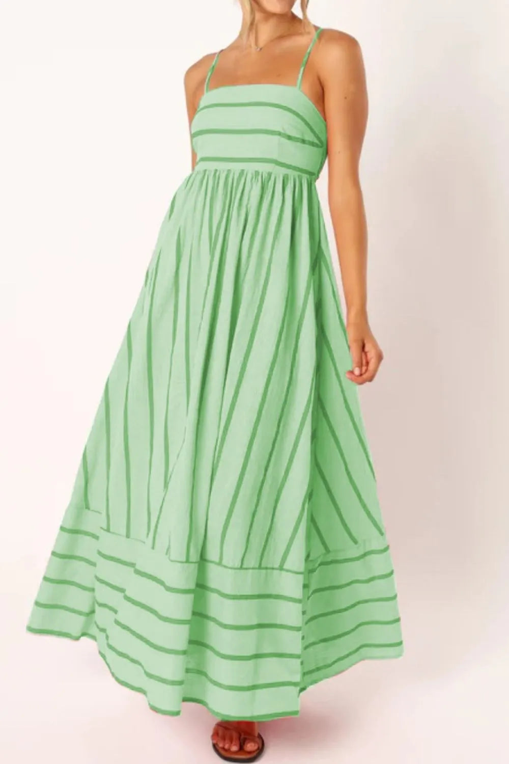 Striped Square Neck Maxi Dress