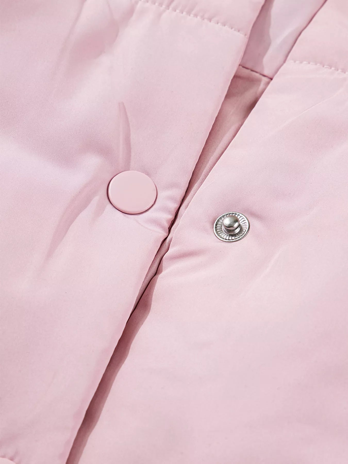 Flutter Sleeve Snap Button Puffer Vest - Detail View 7