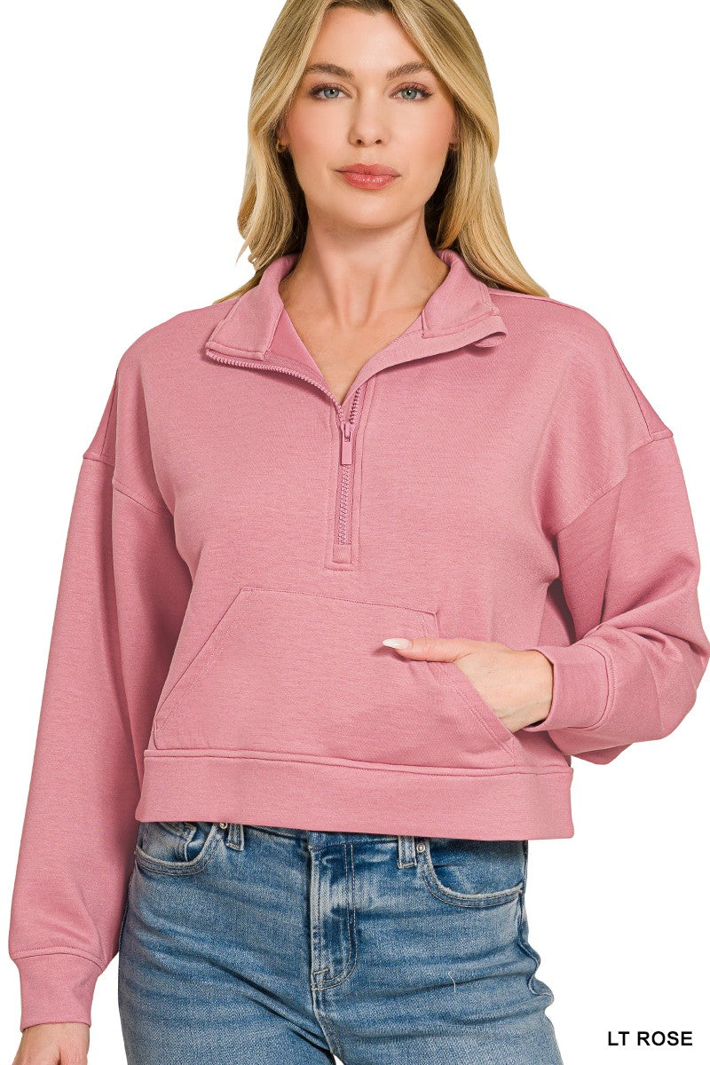 Scuba Half Zip Crop Pullover