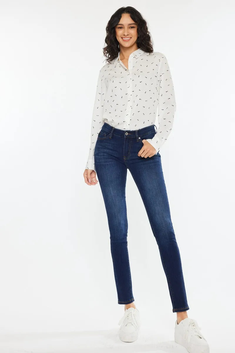 Mid-Rise Dark Indigo Super Skinny Jeans