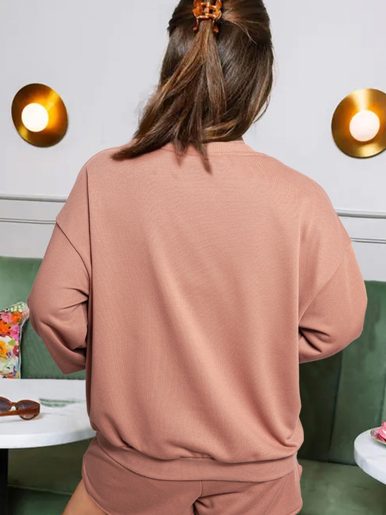 COFFEE Lounge Sweatshirt and Shorts Set