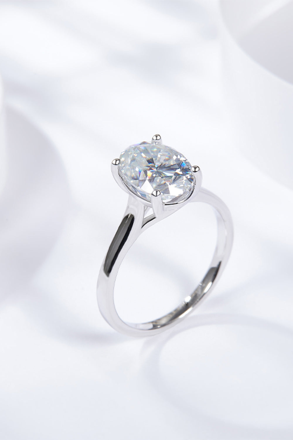 2.5 Carat Oval Moissanite Solitaire Ring