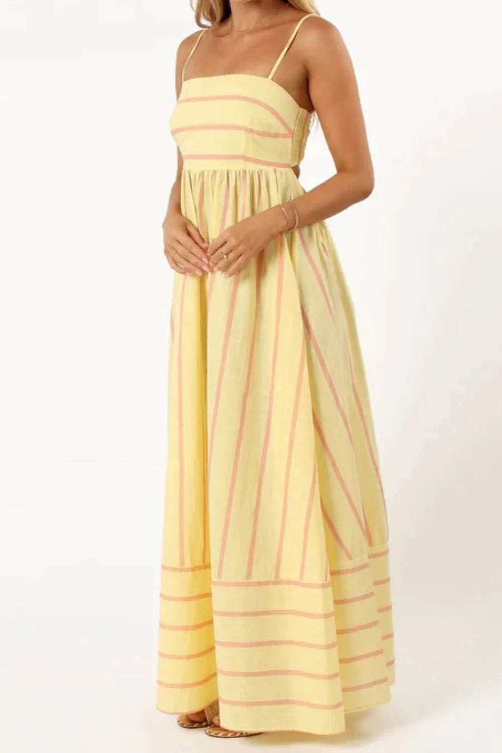 Striped Square Neck Maxi Dress