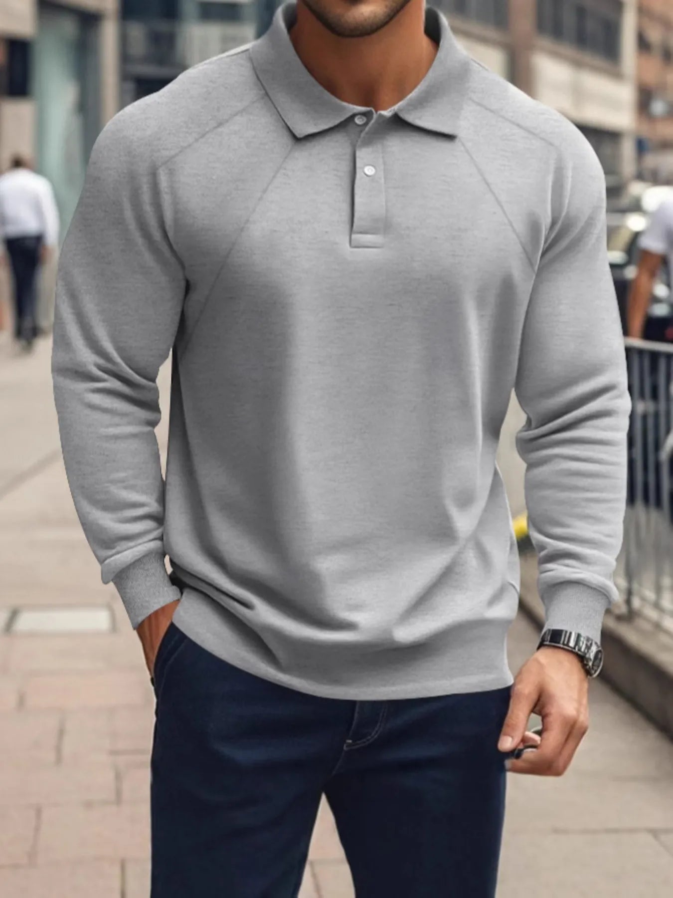 Men's Collared Long Sleeve Polo