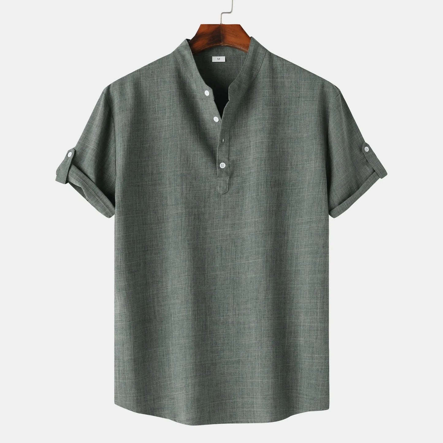 Men's Casual Short Sleeve Henley Shirt