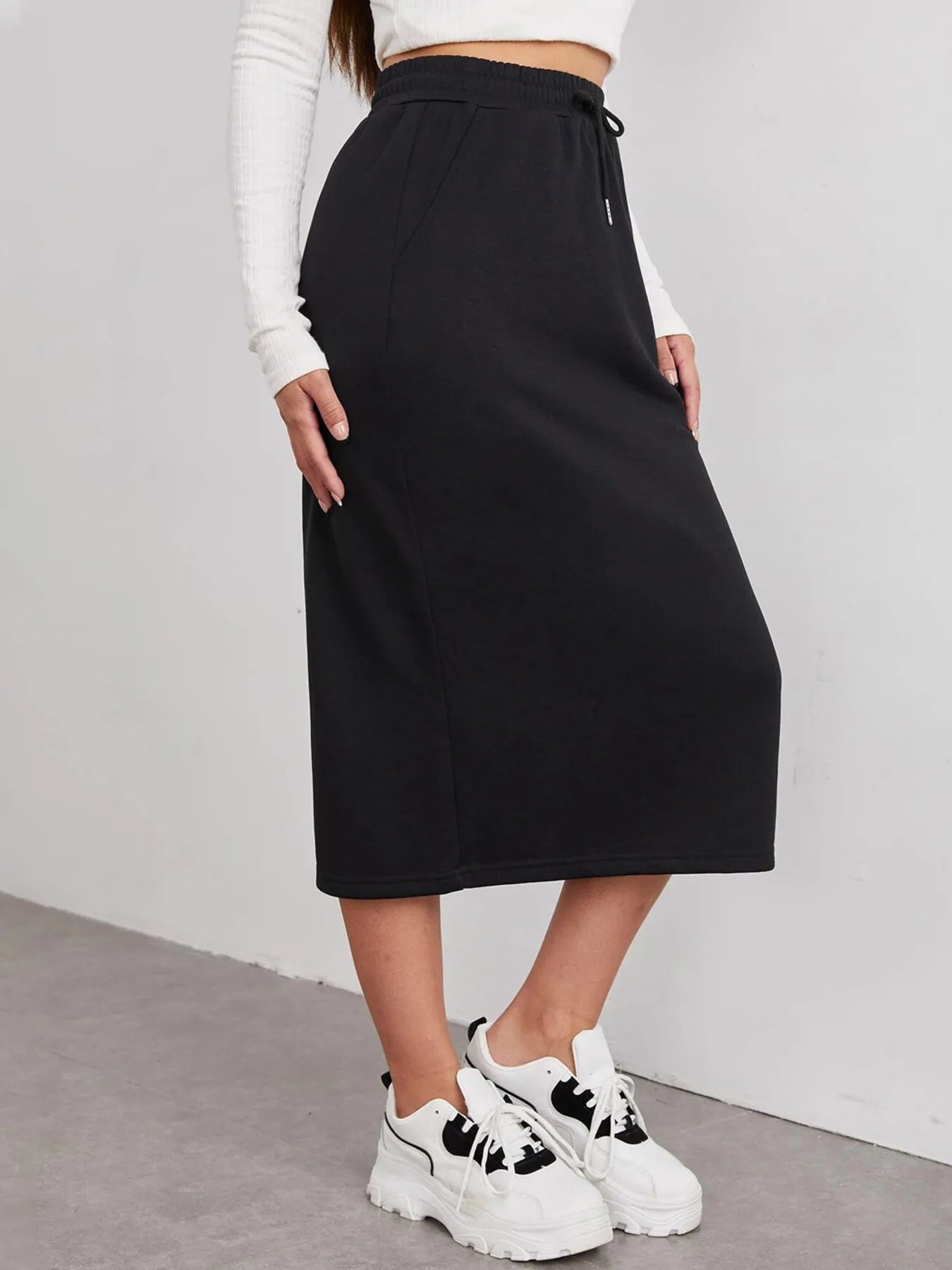 Casual Comfort Drawstring Skirt