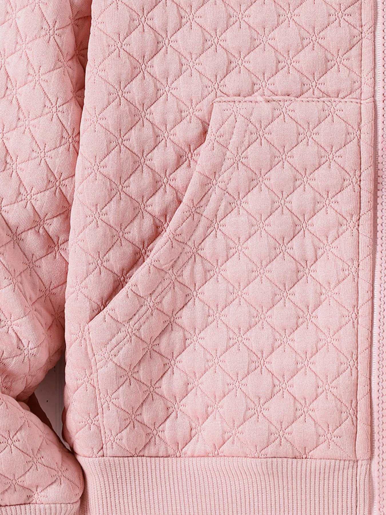 Girl's Quilted Zip-Up Hooded Jacket