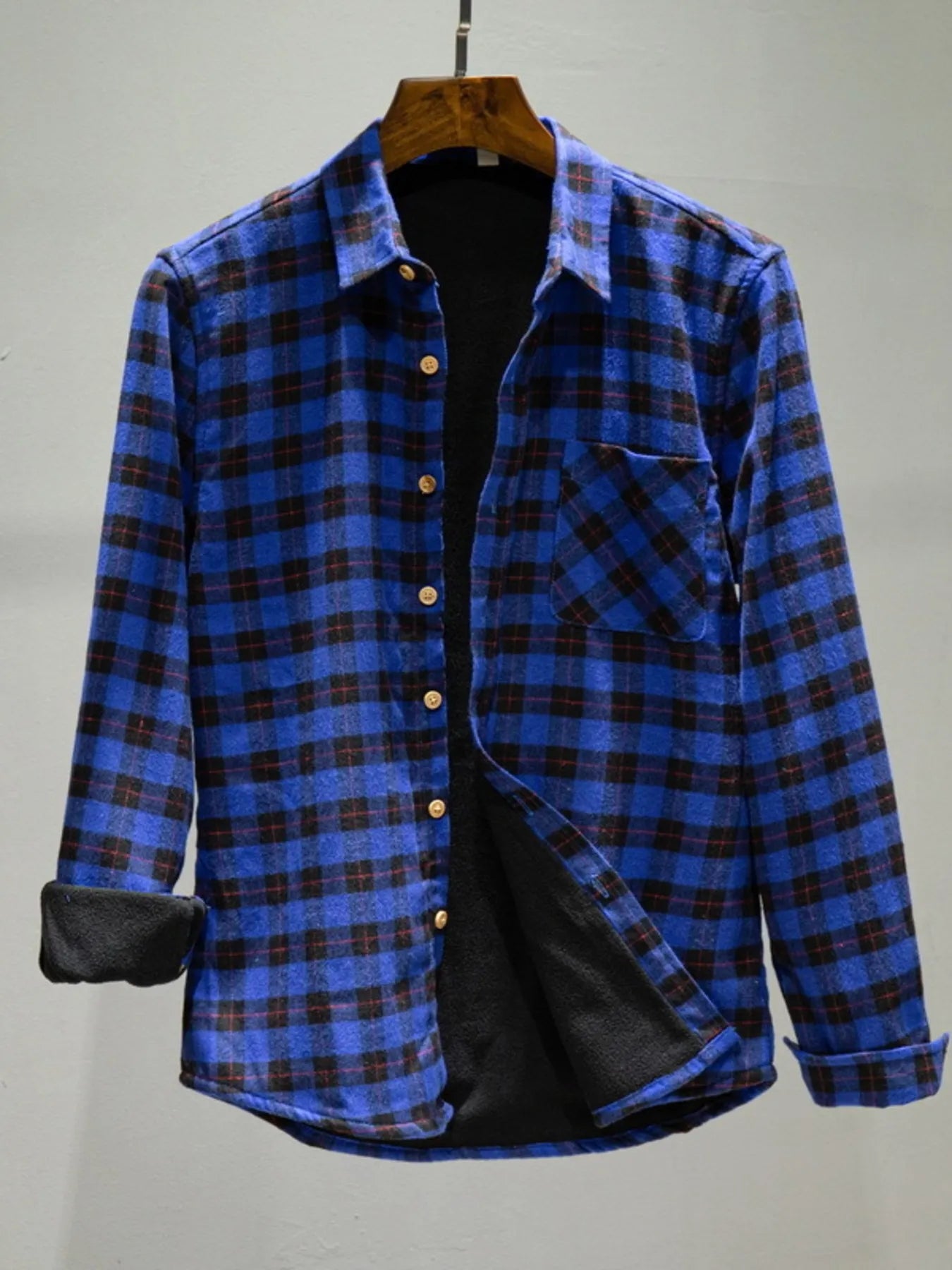 Men's Plaid Button Up Long Sleeve Shirt