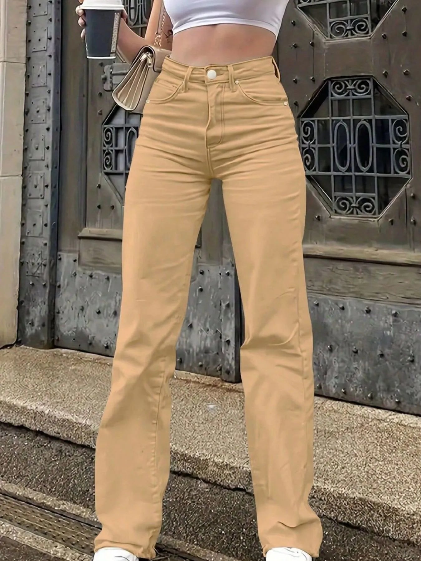 High-Waisted Wide Leg Jeans