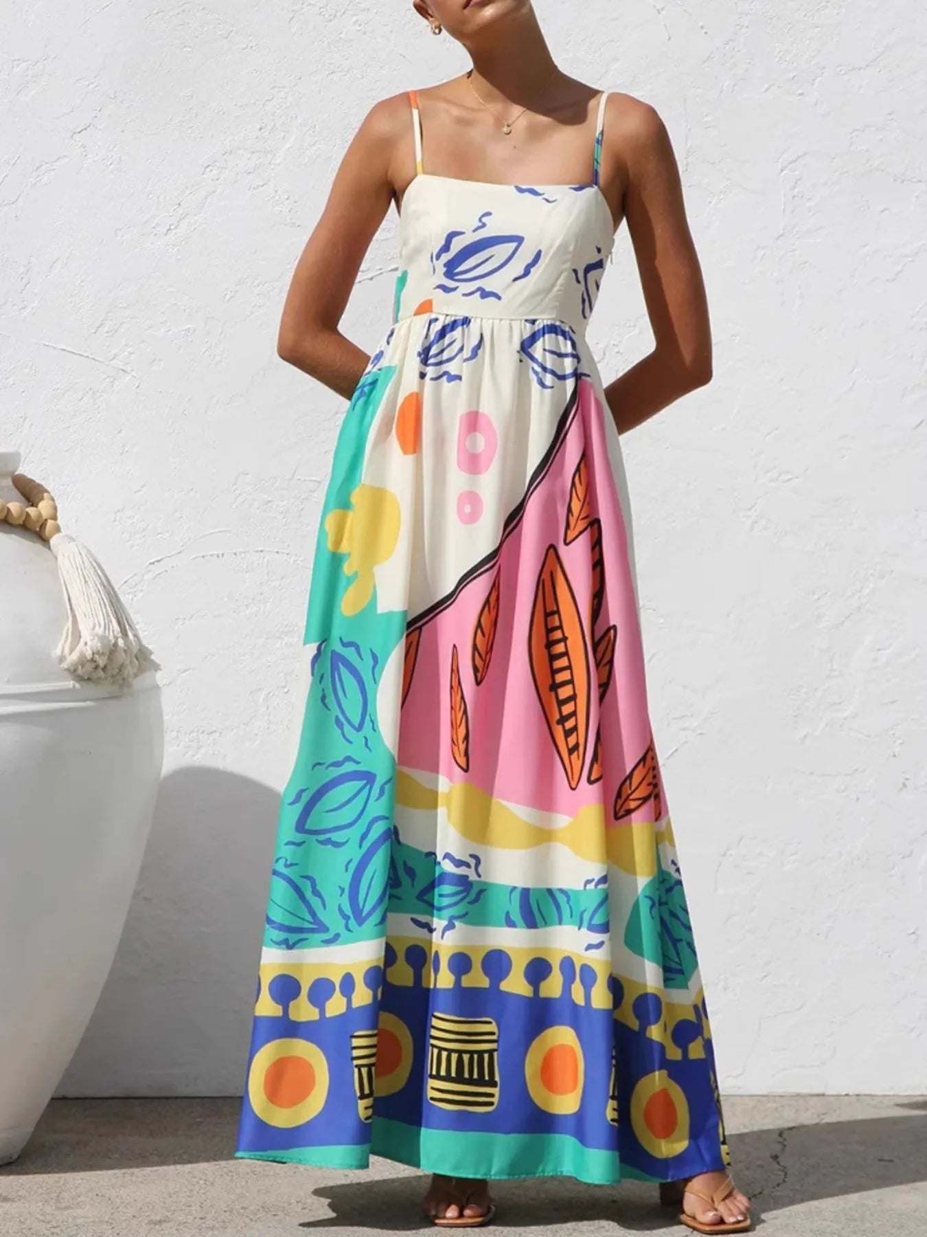 Summer Vibes Square Neck Maxi Dress