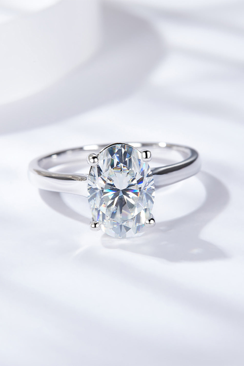 2.5 Carat Oval Moissanite Solitaire Ring