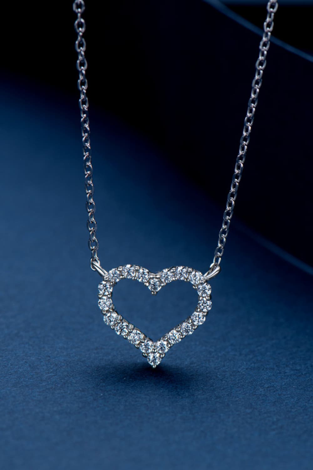 Adored Platinum-Plated Pave Heart Necklace