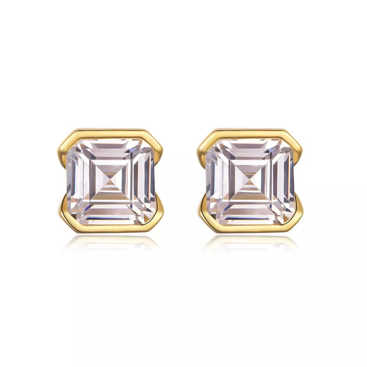2 CT Moissanite Modern Stud Earrings